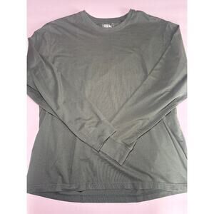 Eddie Bauer Mens XL Green Long Sleeve T Shirt Crew Neck Cotton Blend Casual